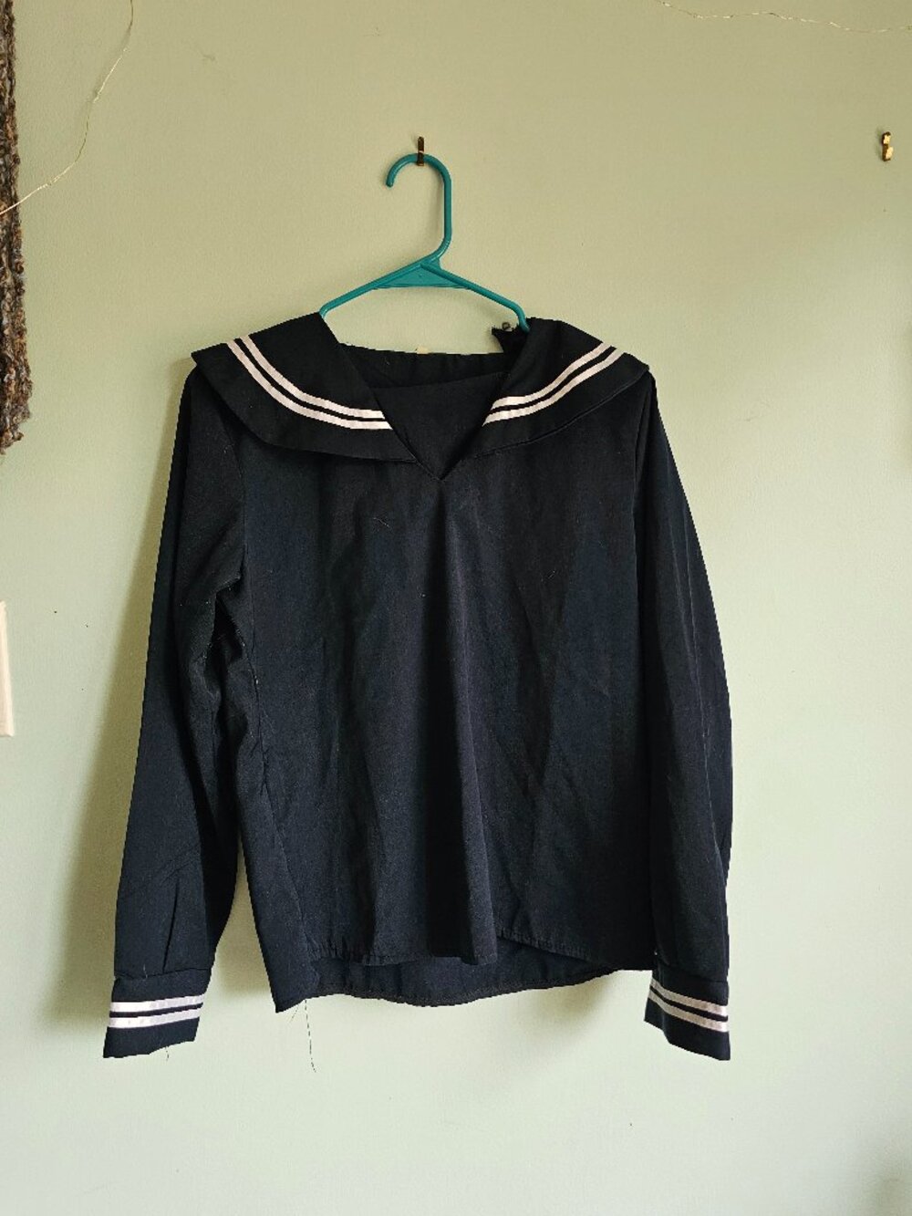 Japanese Classic Navy Blue Sailor Suit Long Sleeve High School Girl Uniforms Siz